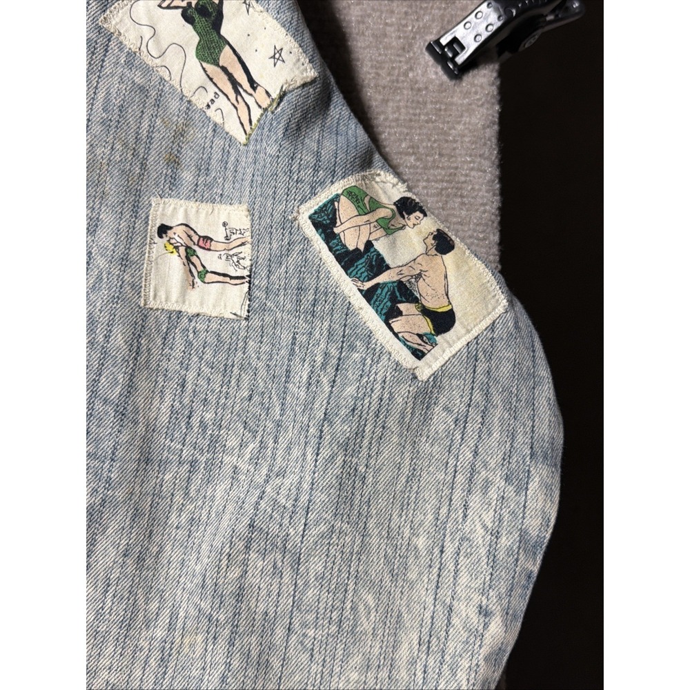 Vintage 80s Malibu USA Acid Wash Denim Jacket Size Medium - Picture 15 of 16